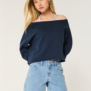 NWT Hollister Low-Rise Medium Wash Baggy Denim Shorts 5" - SIZE 0 (25)